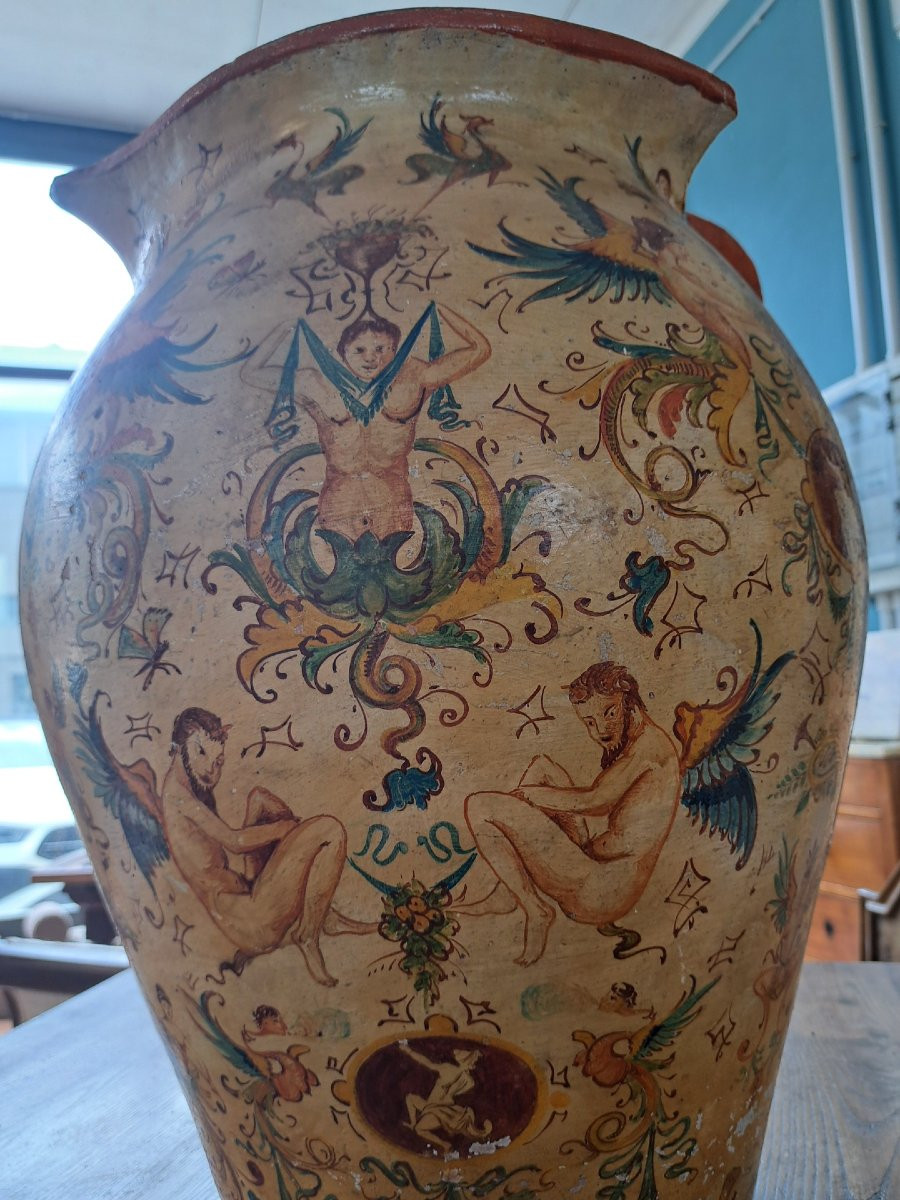 Vaso in terracotta dipinto dell'Ottocento-photo-6
