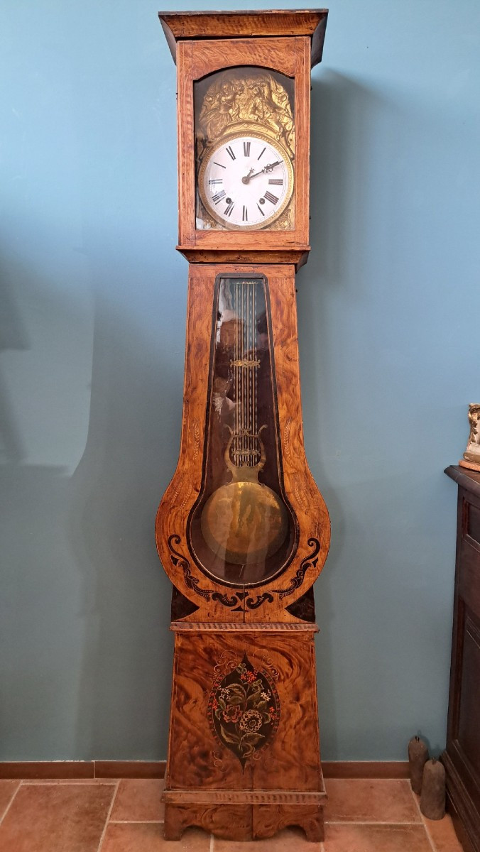 Orologio a pendolo laccato dell'Ottocento-photo-4