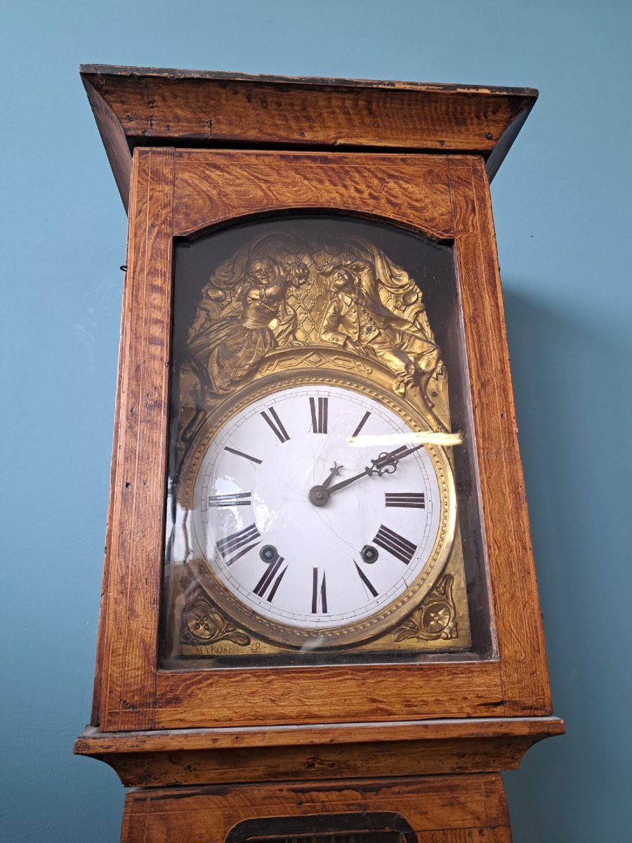 Orologio a pendolo laccato dell'Ottocento-photo-2