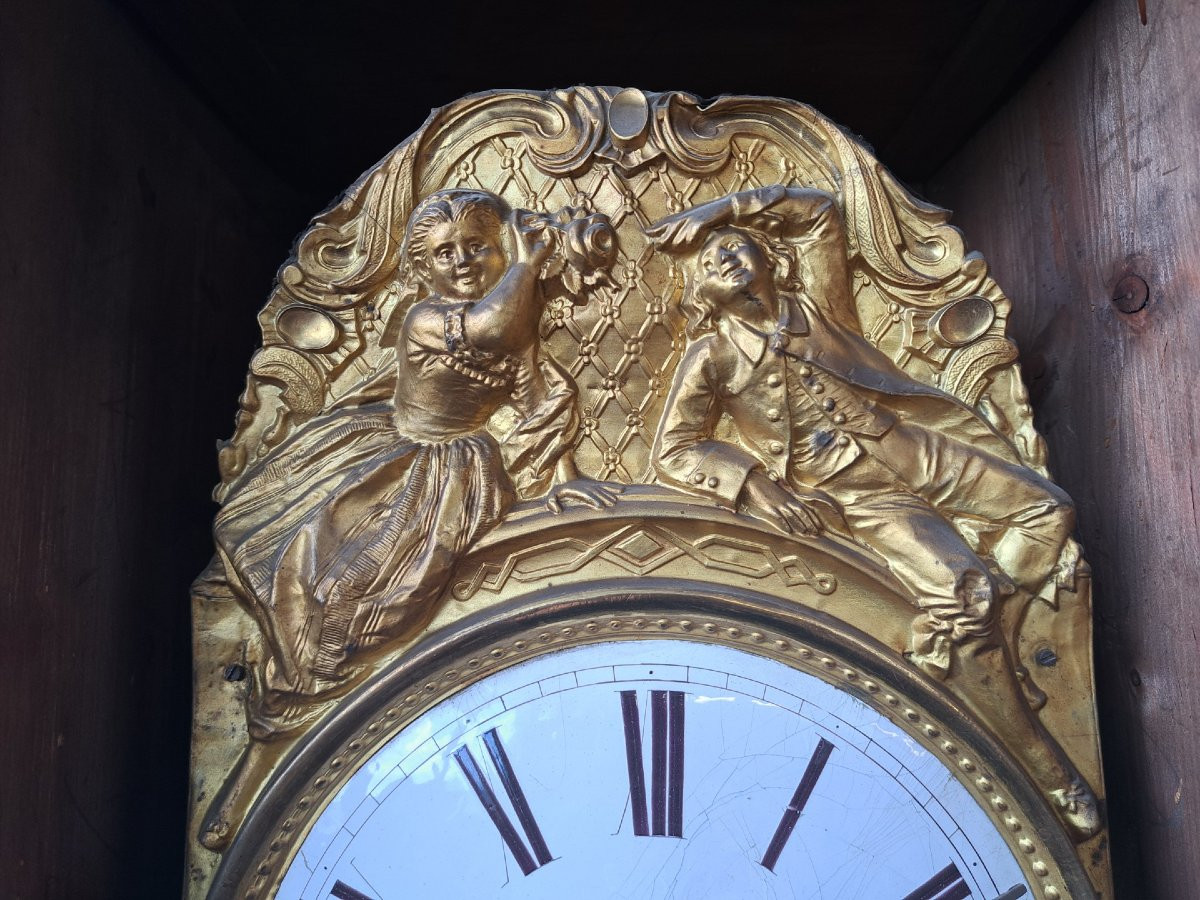 Orologio a pendolo laccato dell'Ottocento-photo-6