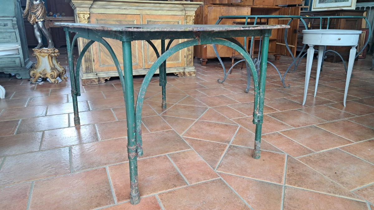 Tavolo rettangolare in ferro con archi-photo-2