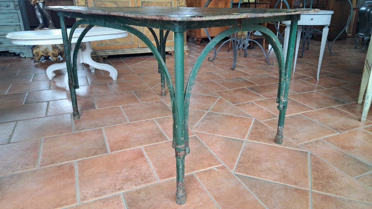 Tavolo rettangolare in ferro con archi-photo-3