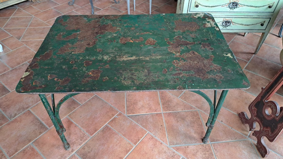 Tavolo rettangolare in ferro con archi-photo-4