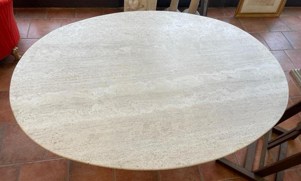 Tavolo di design anni 70 in travertino-photo-6