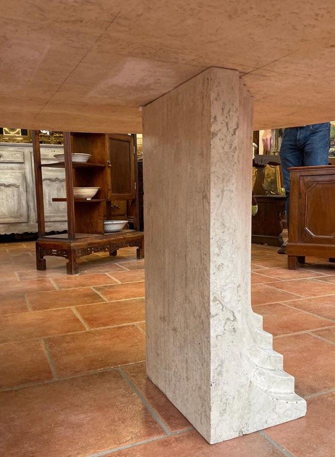 Tavolo di design anni 70 in travertino-photo-2