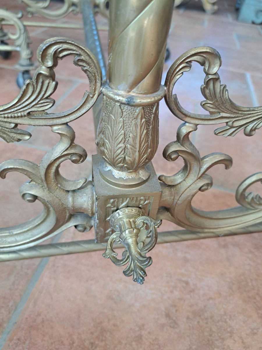 Coppia di porta abiti dell''800 Iin metallo dorato-photo-1