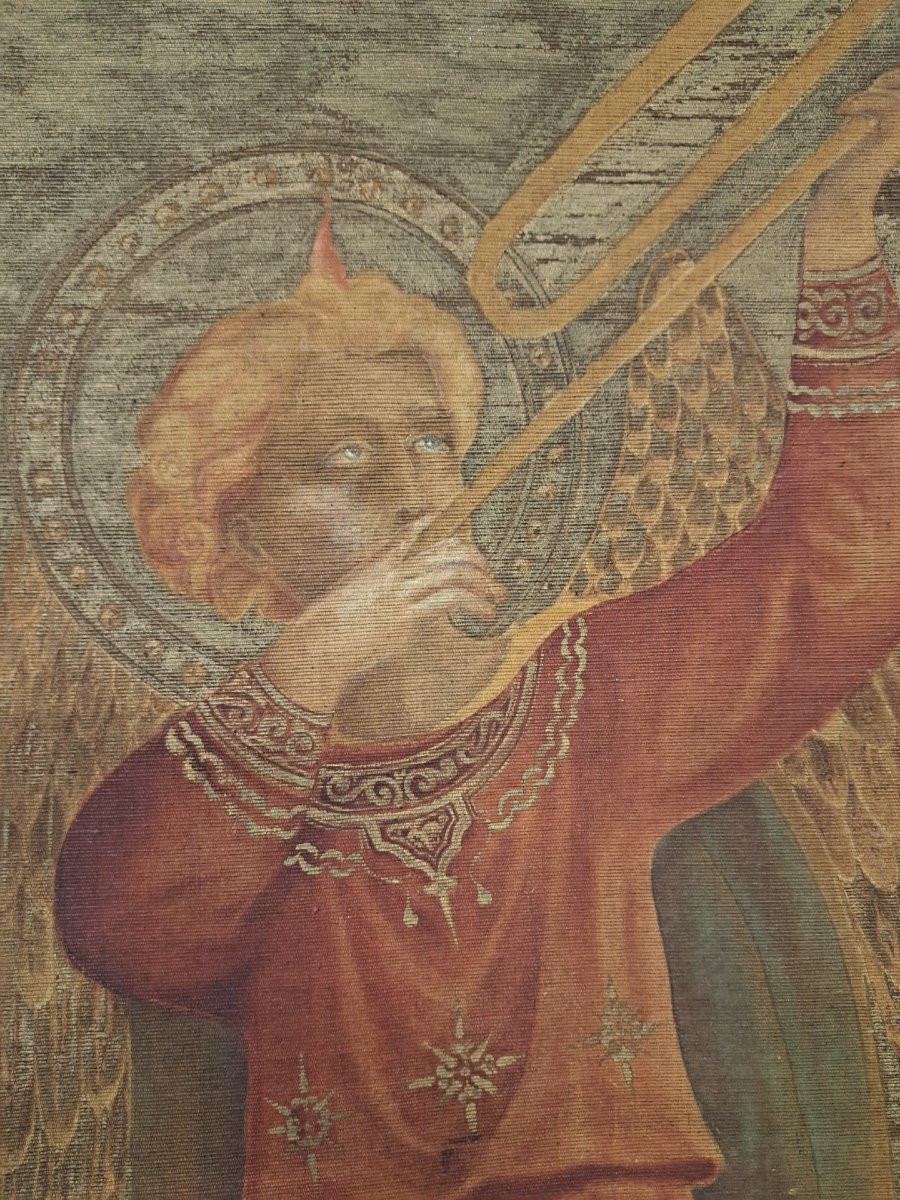 Coppia di succhi d'erba dell' Ottocento con cornice, "Angeli musicanti"-photo-3