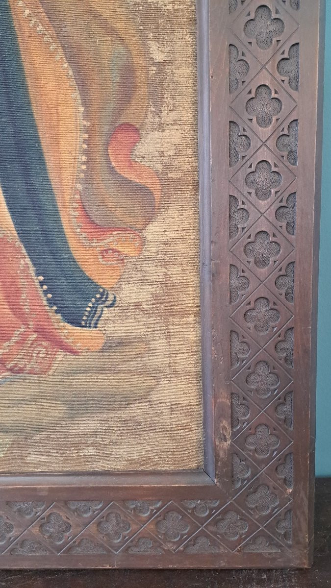 Coppia di succhi d'erba dell' Ottocento con cornice, "Angeli musicanti"-photo-1