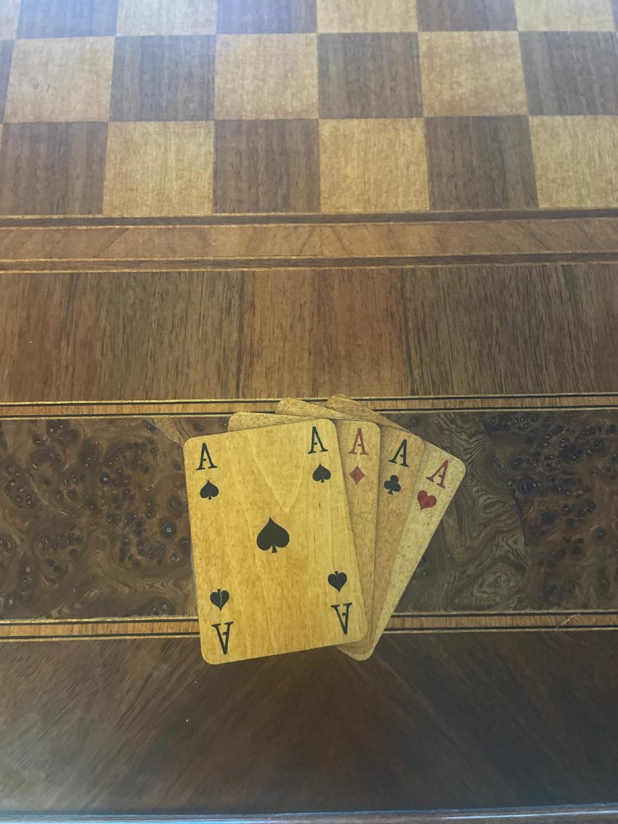  Tavolo da gioco intarsiato con roulette-photo-1