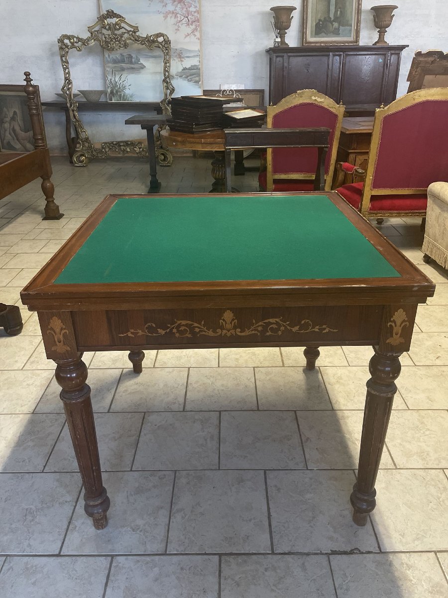  Tavolo da gioco intarsiato con roulette-photo-2