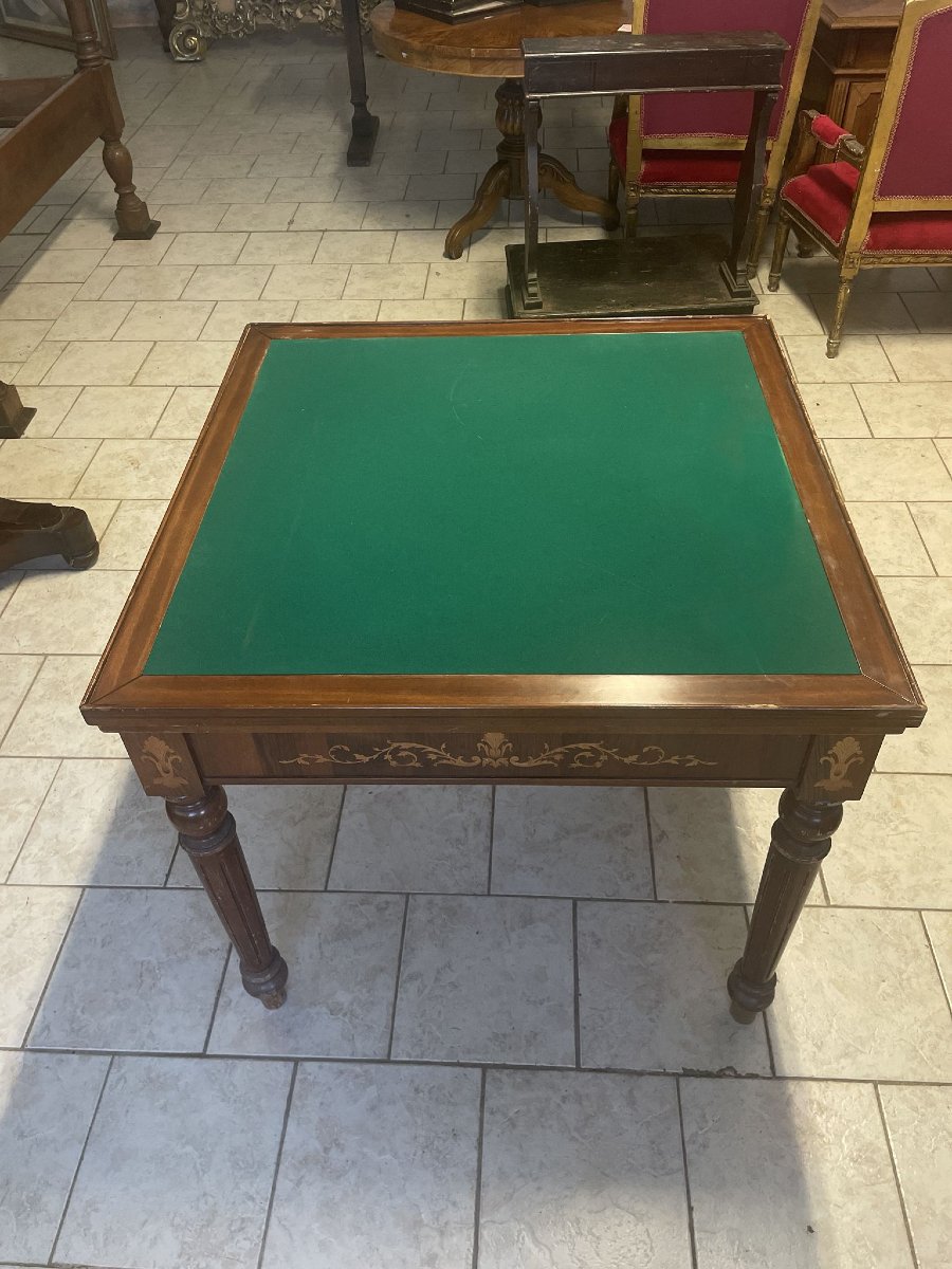  Tavolo da gioco intarsiato con roulette-photo-3
