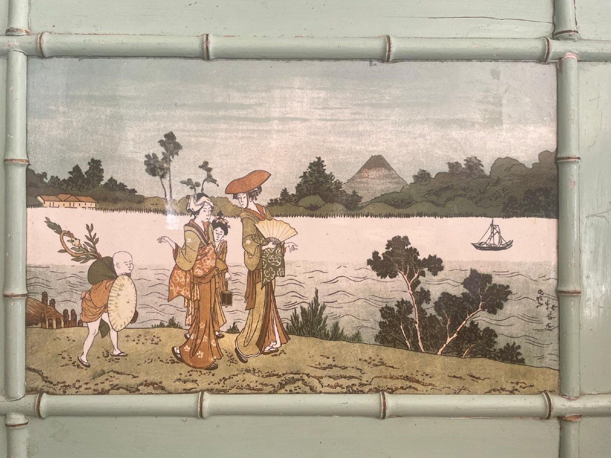 Grande ceramica dipinta, datata 1862-photo-1
