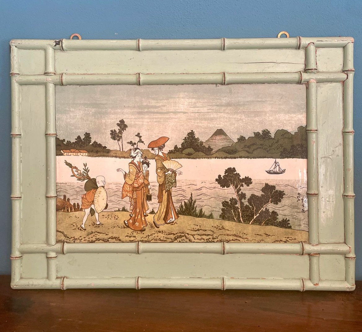 Grande ceramica dipinta, datata 1862