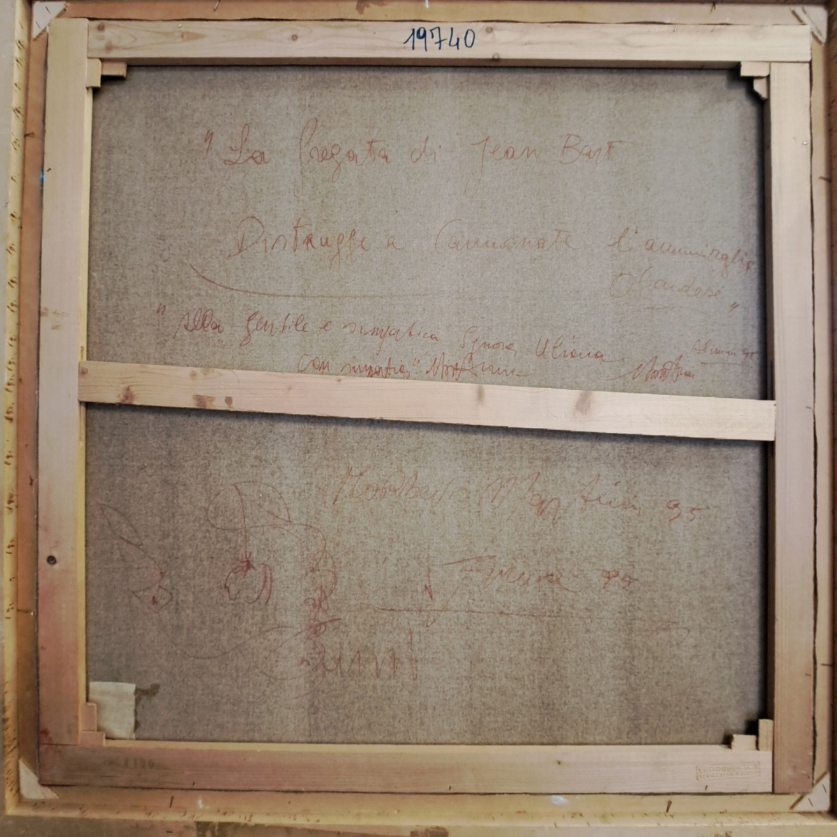 Norberto Martini, Battaglia in alto mare, olio su tela-photo-3