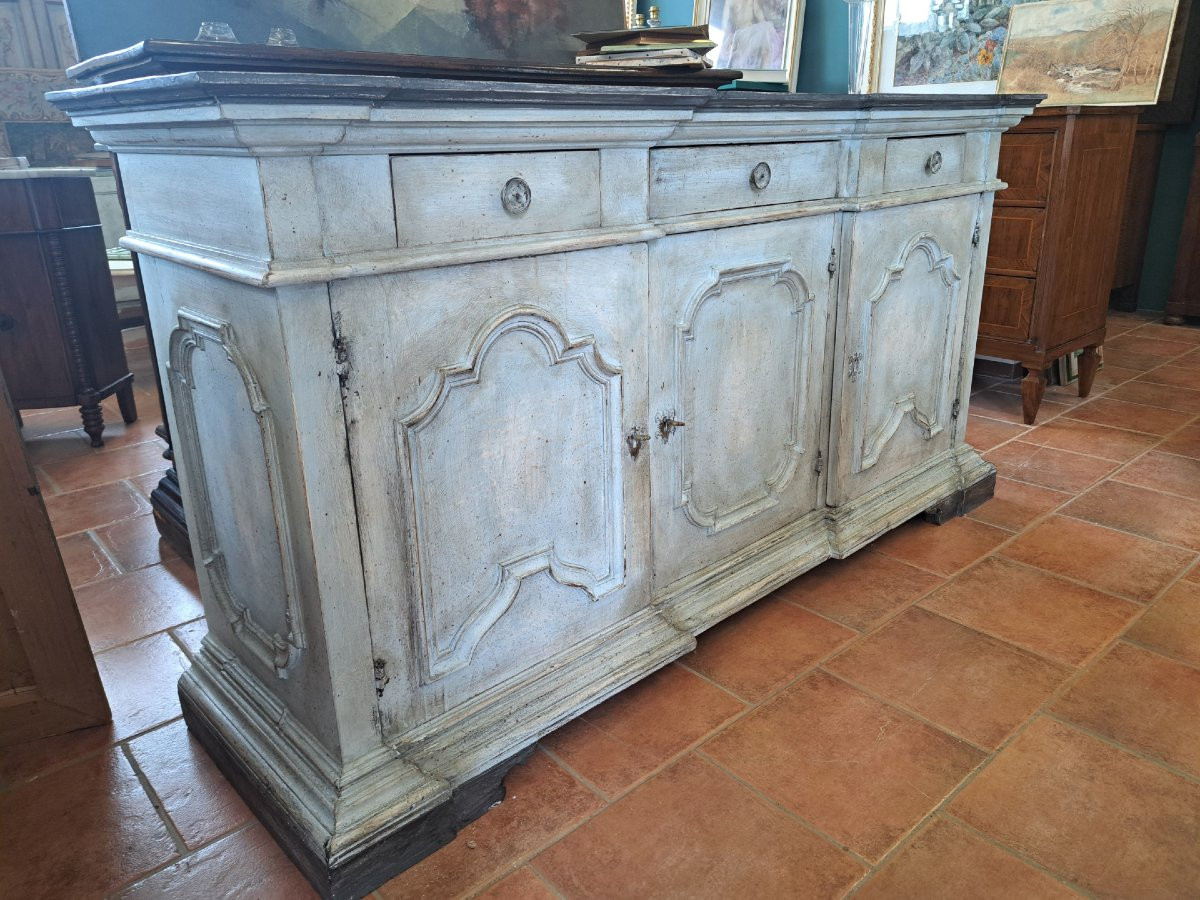 Credenza a 3 ante dipinta dell' Ottocento-photo-2
