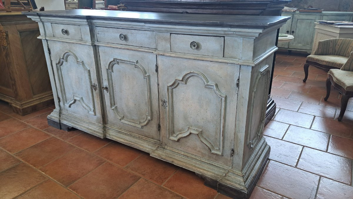 Credenza a 3 ante dipinta dell' Ottocento-photo-3