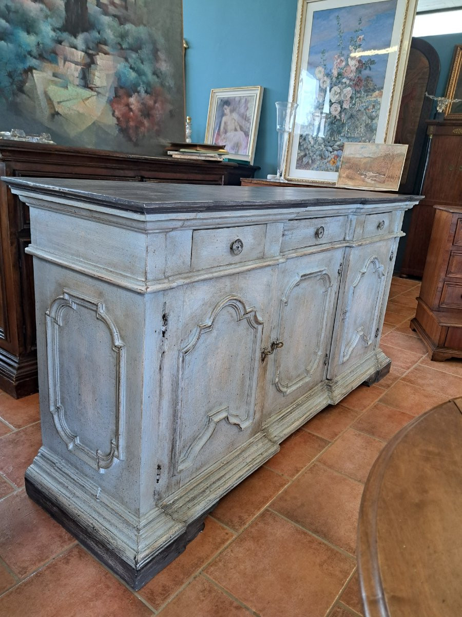 Credenza a 3 ante dipinta dell' Ottocento-photo-2