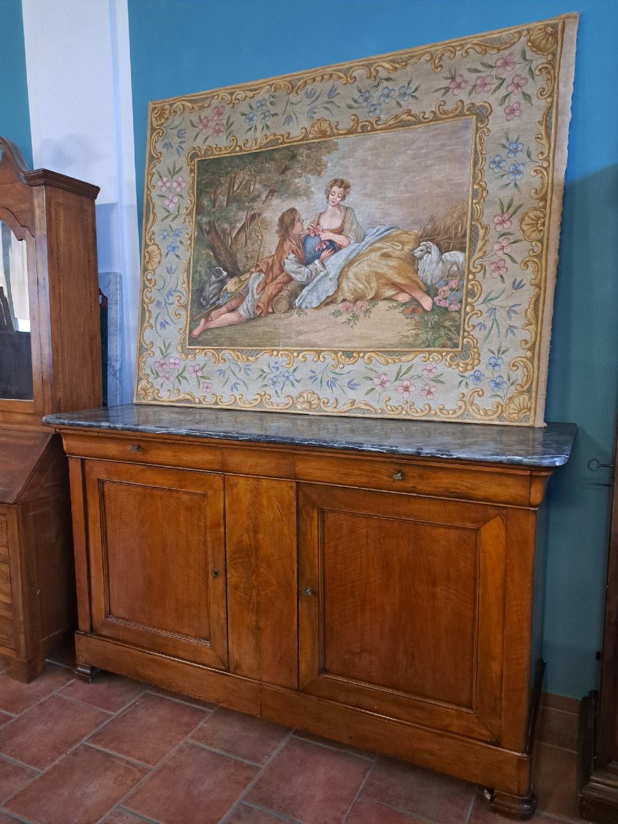 Meravigliosa grande credenza in noce filettata-photo-3