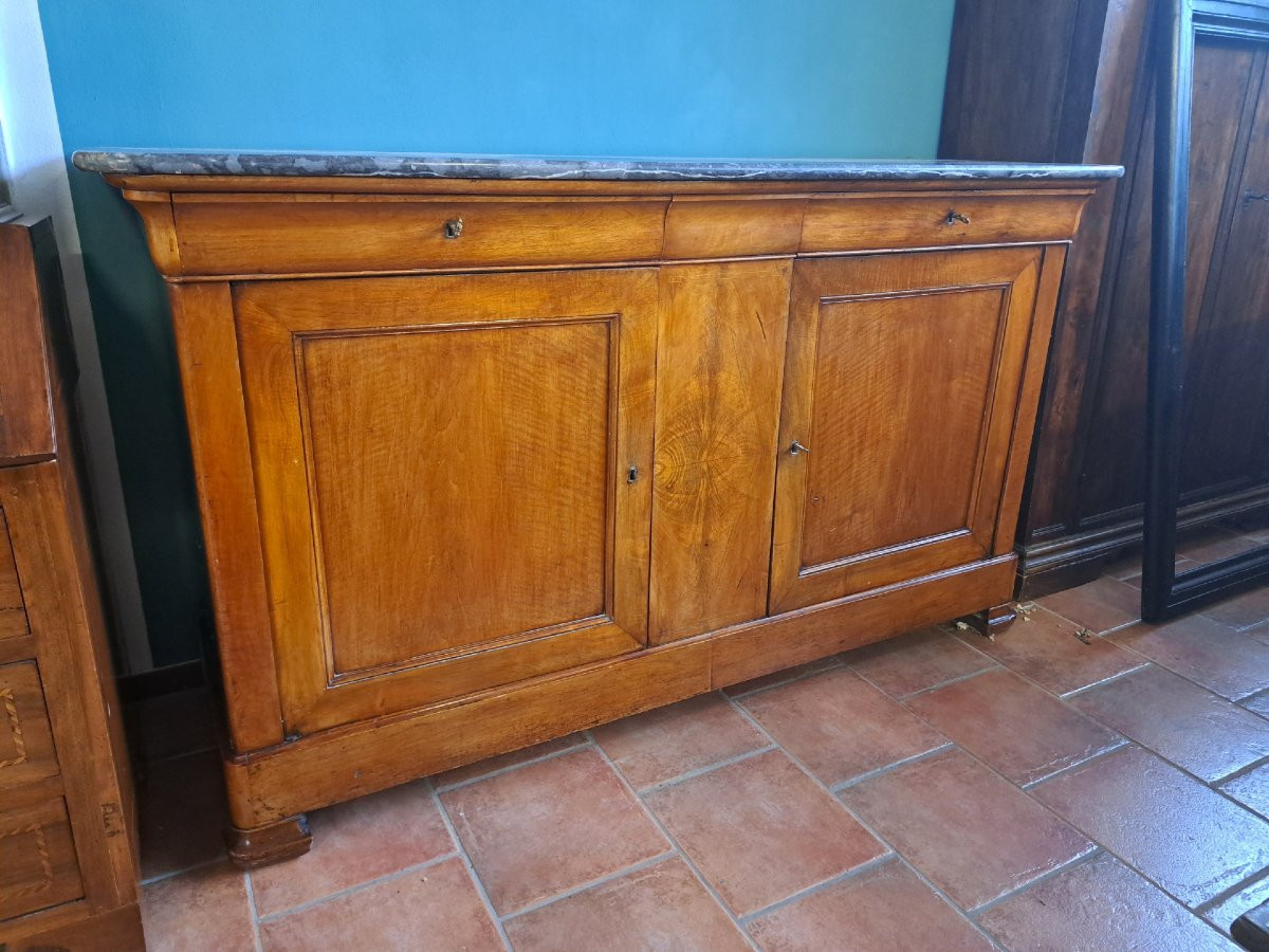 Meravigliosa grande credenza in noce filettata-photo-4