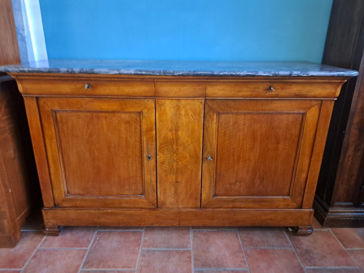 Meravigliosa grande credenza in noce filettata-photo-5