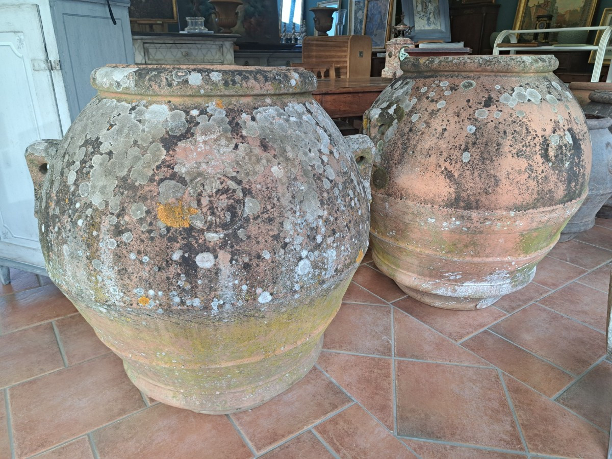 Coppia di grandi orci in terracotta dell'Impruneta