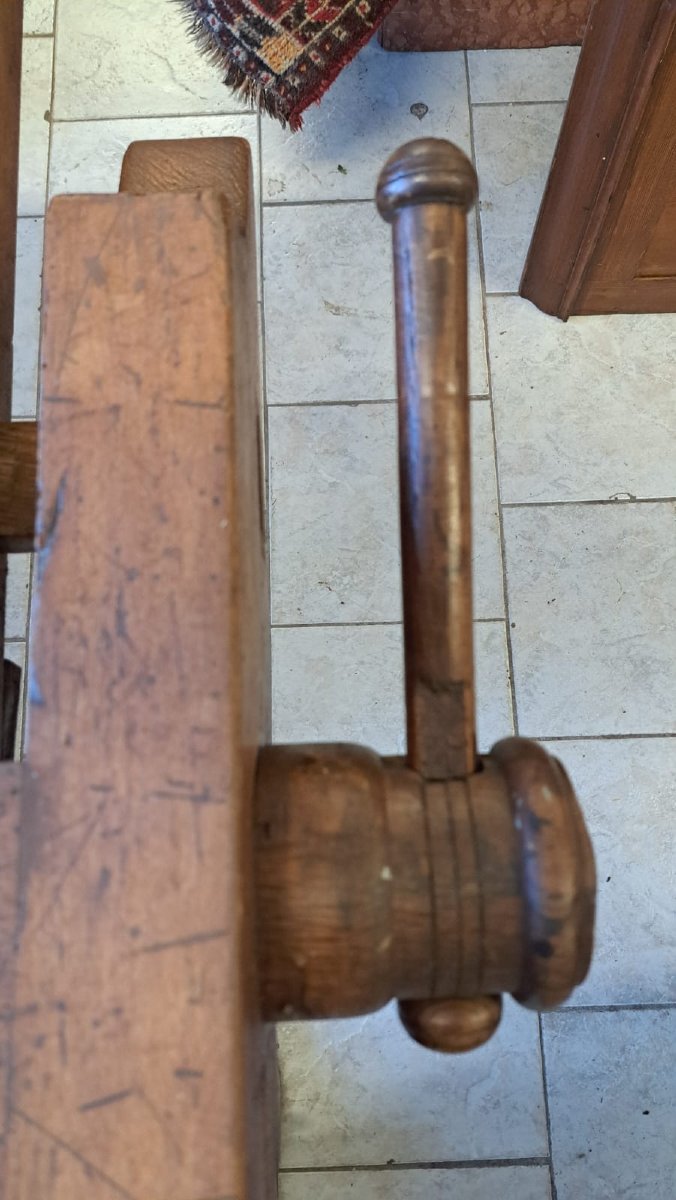 Tavolo da falegname dell' Ottocento con tripla morsa-photo-5