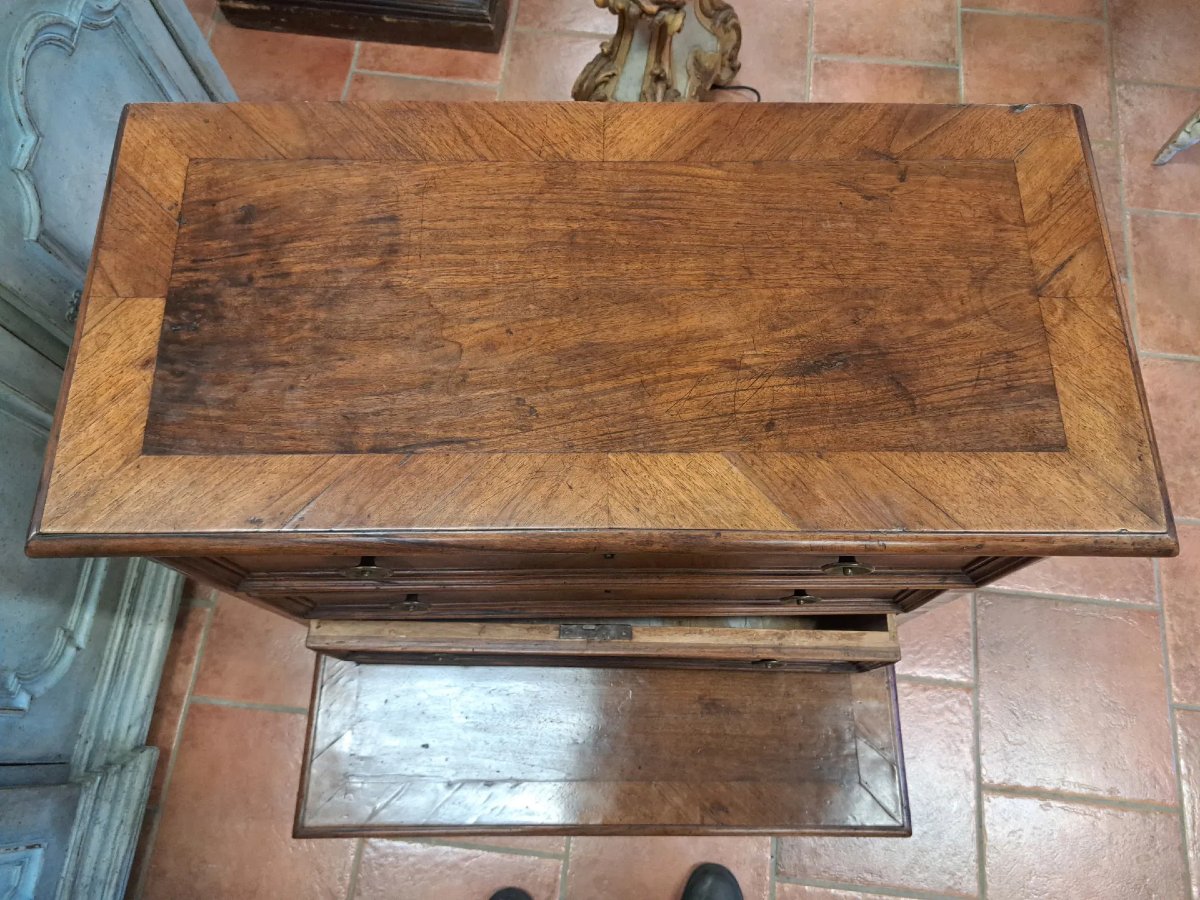 Inginocchiatoio del '700 toscano listrato in noce-photo-4