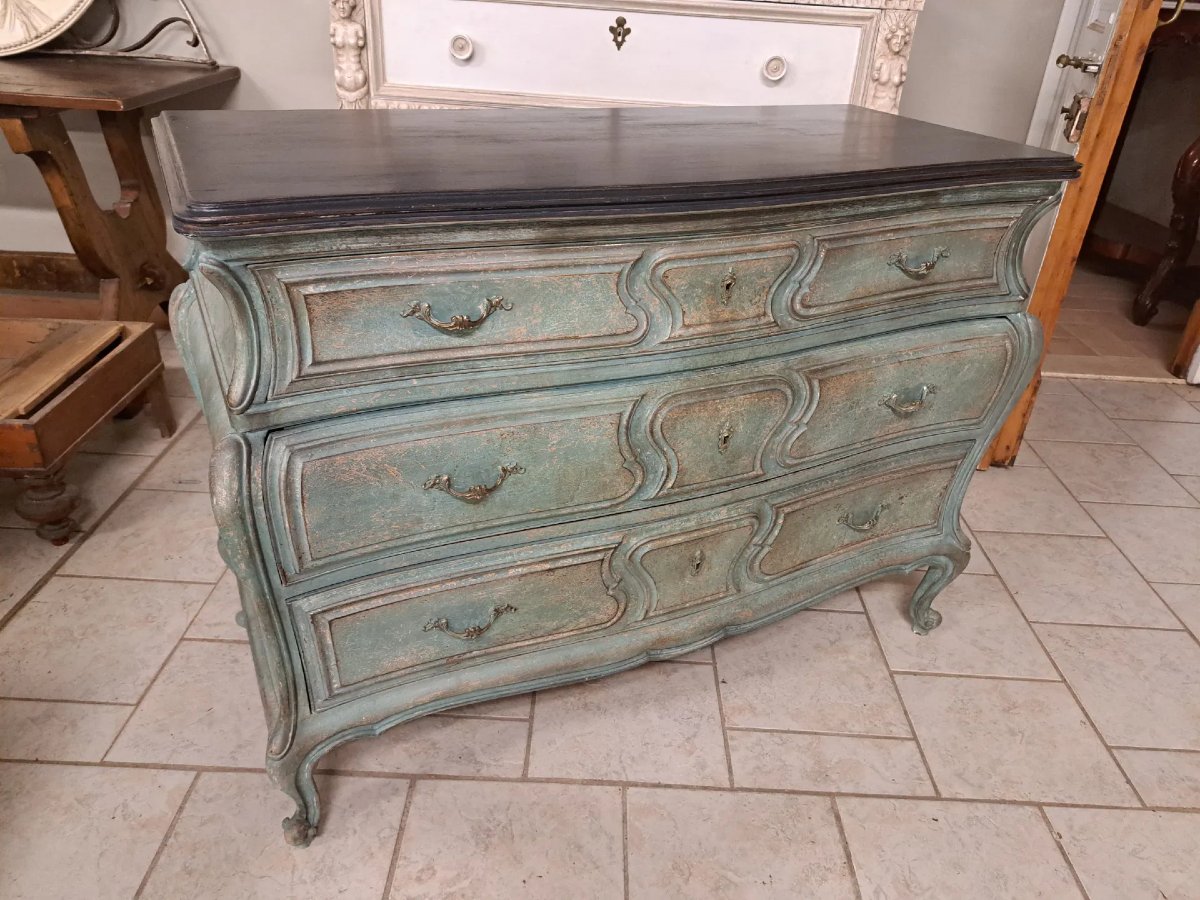 Comò in stile Luigi XV dipinto-photo-2