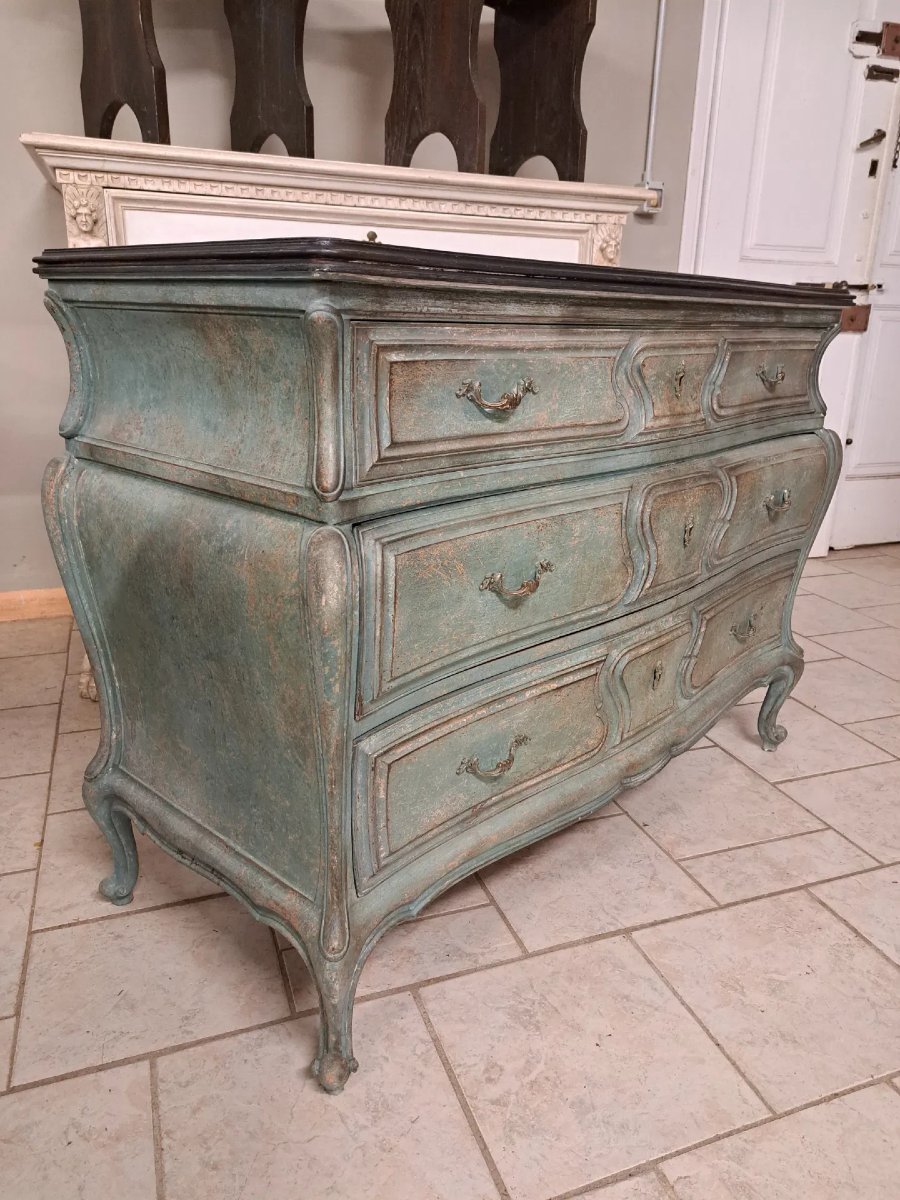 Comò in stile Luigi XV dipinto-photo-3