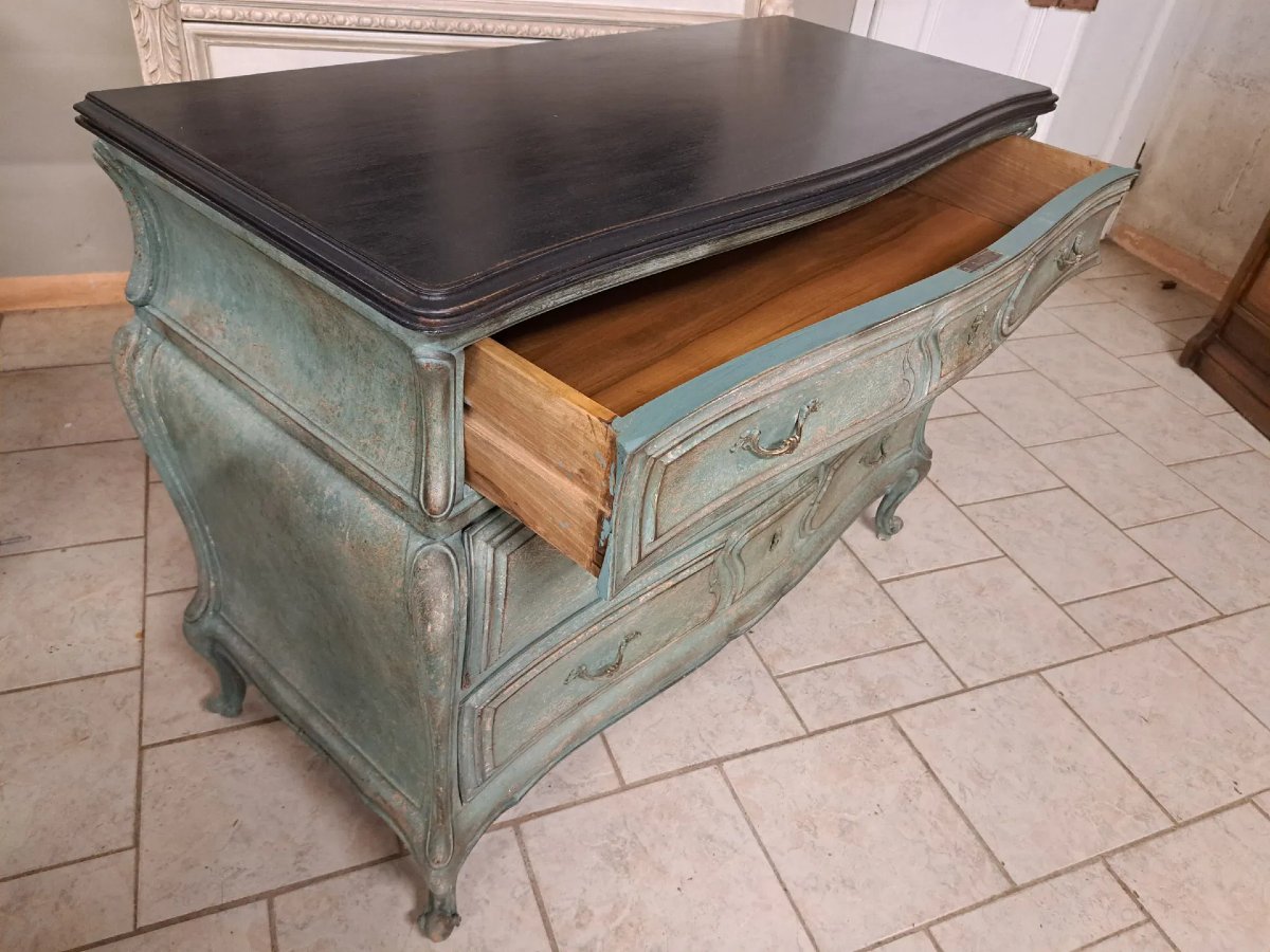 Comò in stile Luigi XV dipinto-photo-4