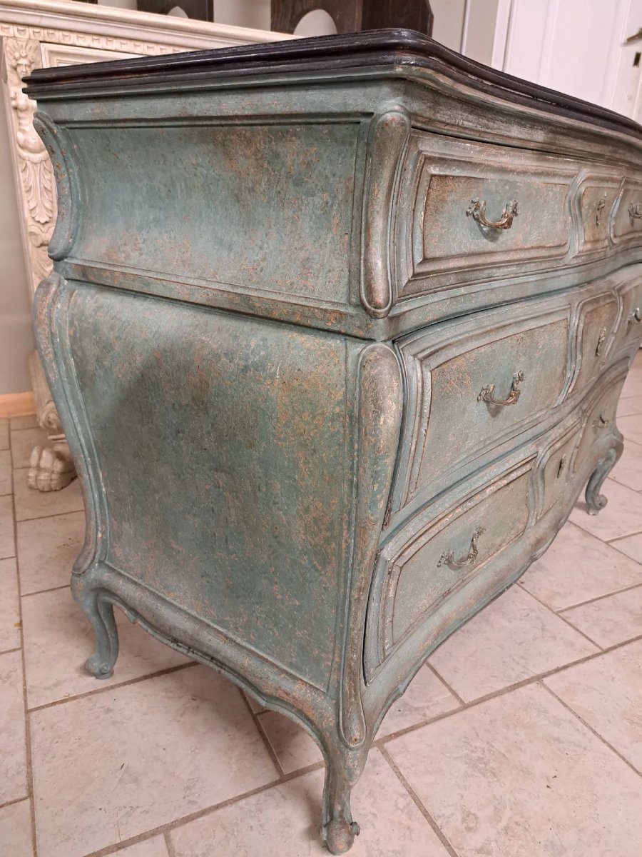 Comò in stile Luigi XV dipinto-photo-3