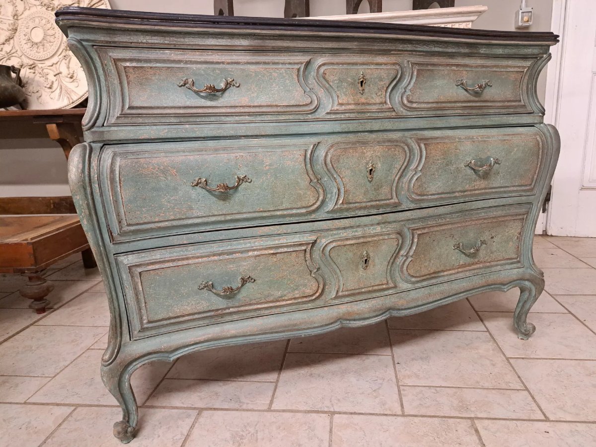 Comò in stile Luigi XV dipinto-photo-4