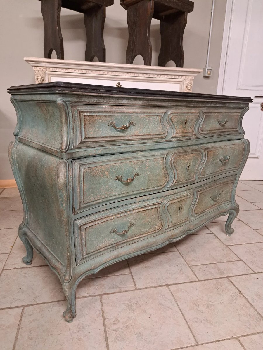 Comò in stile Luigi XV dipinto-photo-5