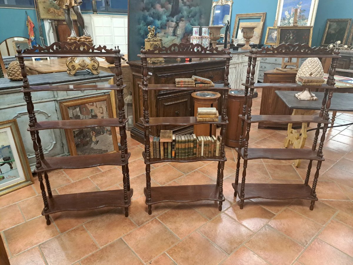 Tre piccole librerie étagères in palissandro-photo-2