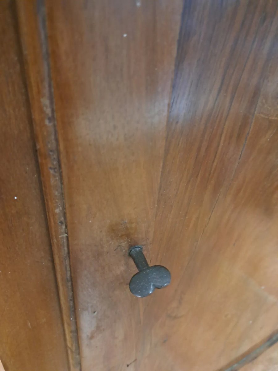 Coppia di angoliere bombate in noce biondo-photo-4