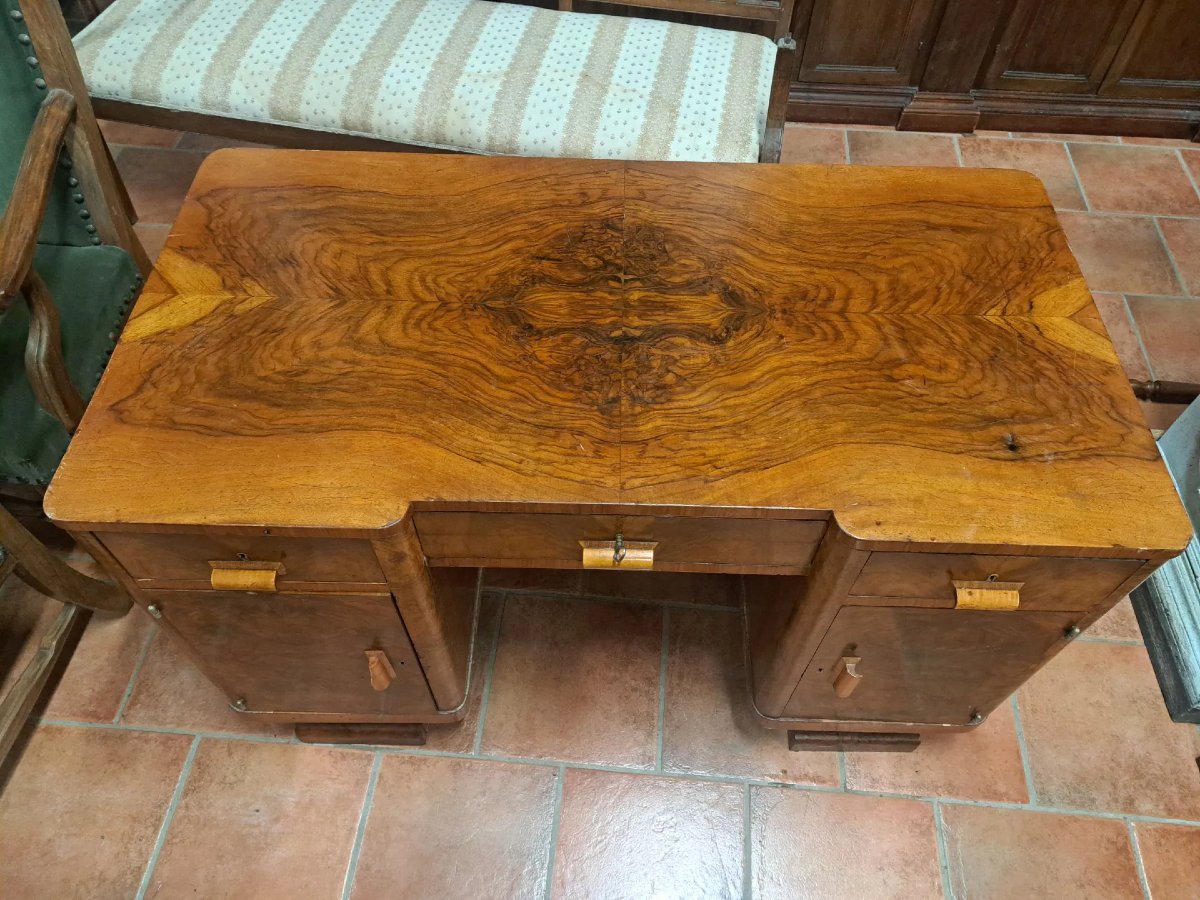 Scrivania in radica di noce-photo-3