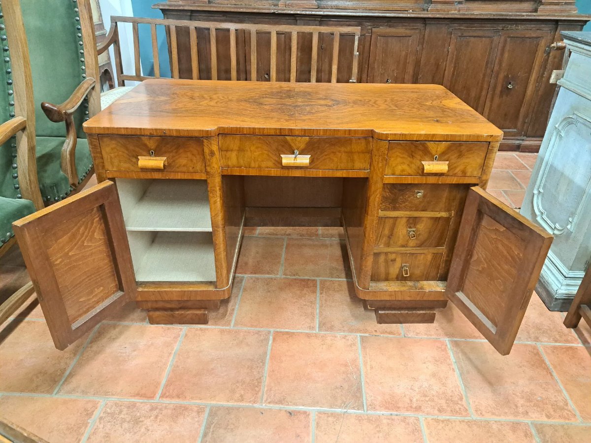 Scrivania in radica di noce-photo-4