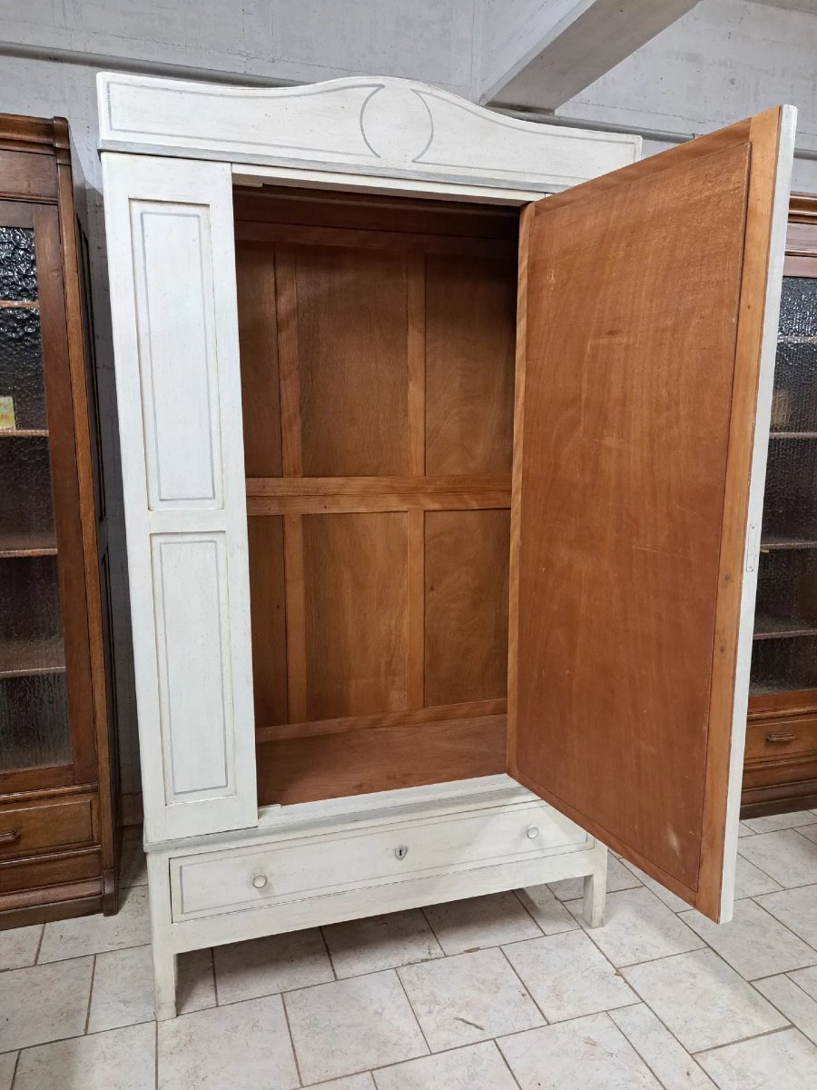 Armadio dipinto con specchio ovale molato-photo-5