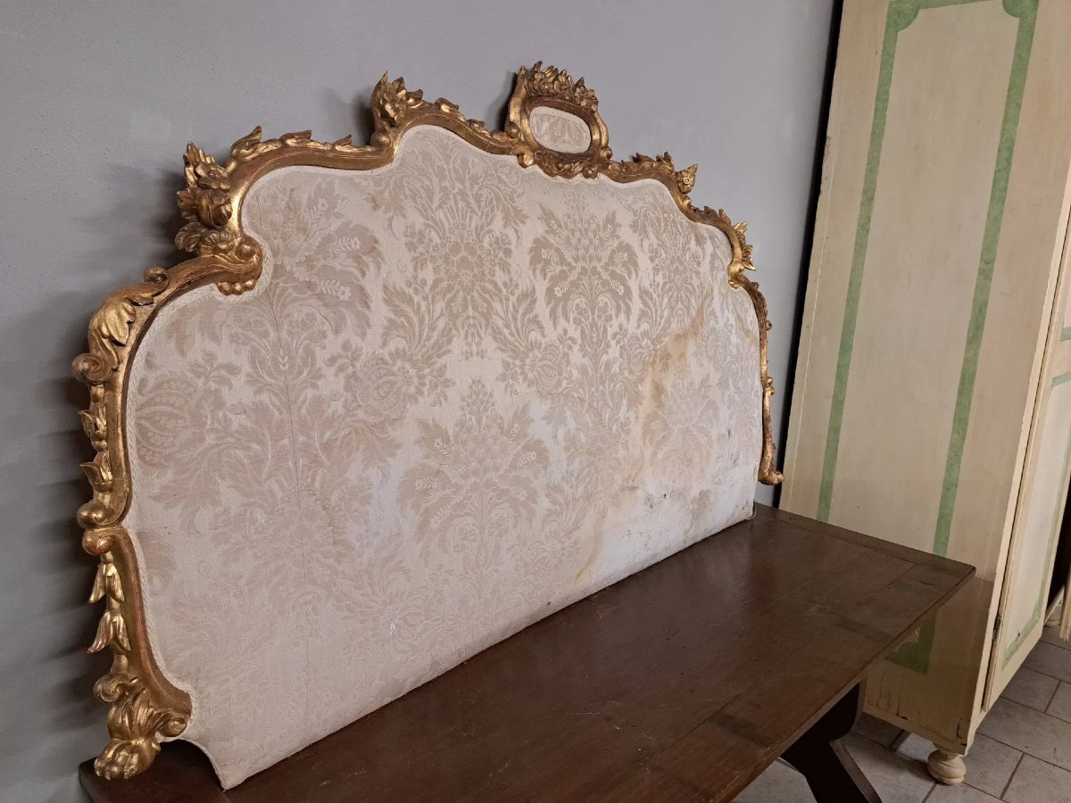 Testata di letto dorata ed imbottita-photo-2