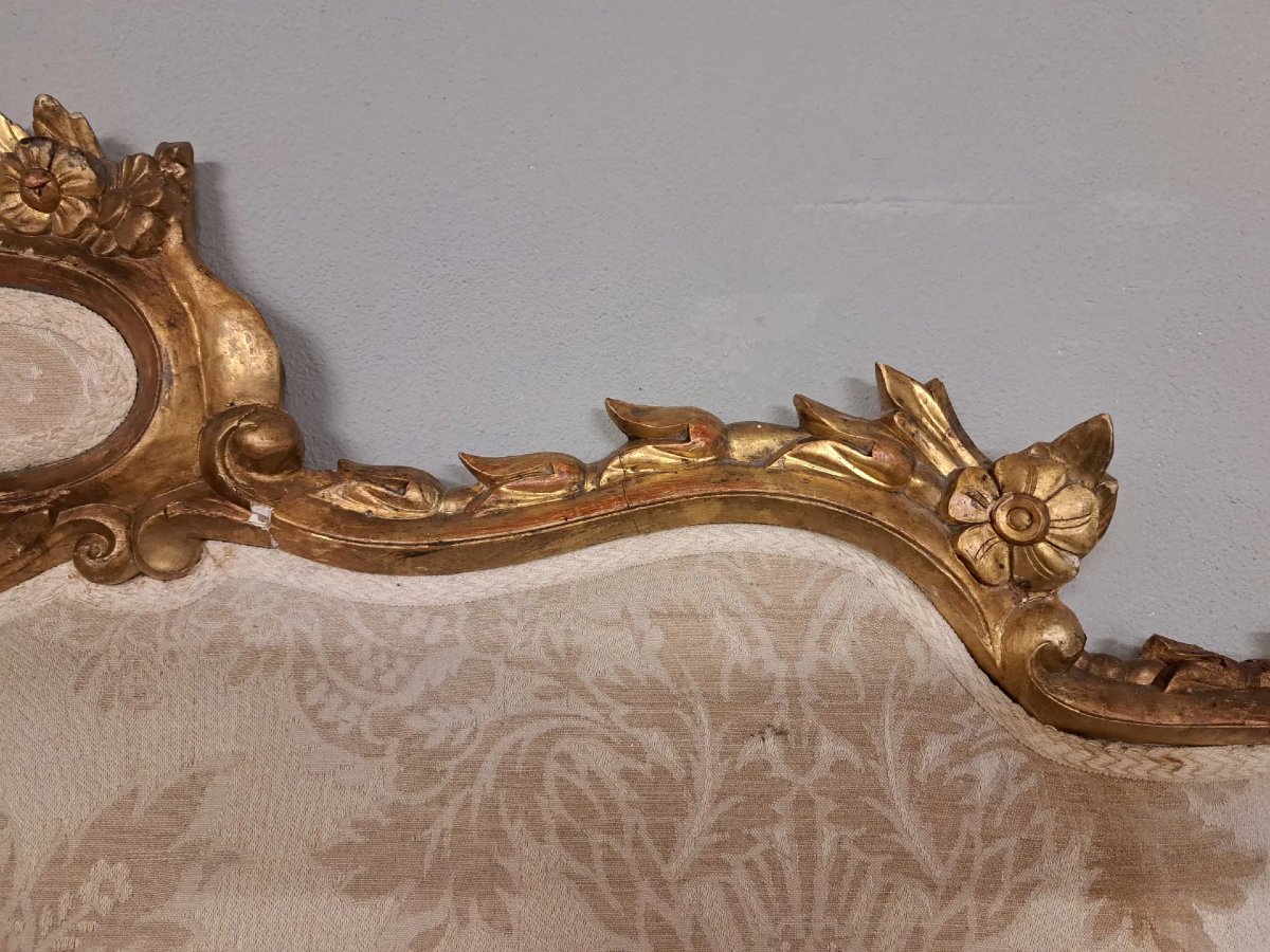 Testata di letto dorata ed imbottita-photo-3