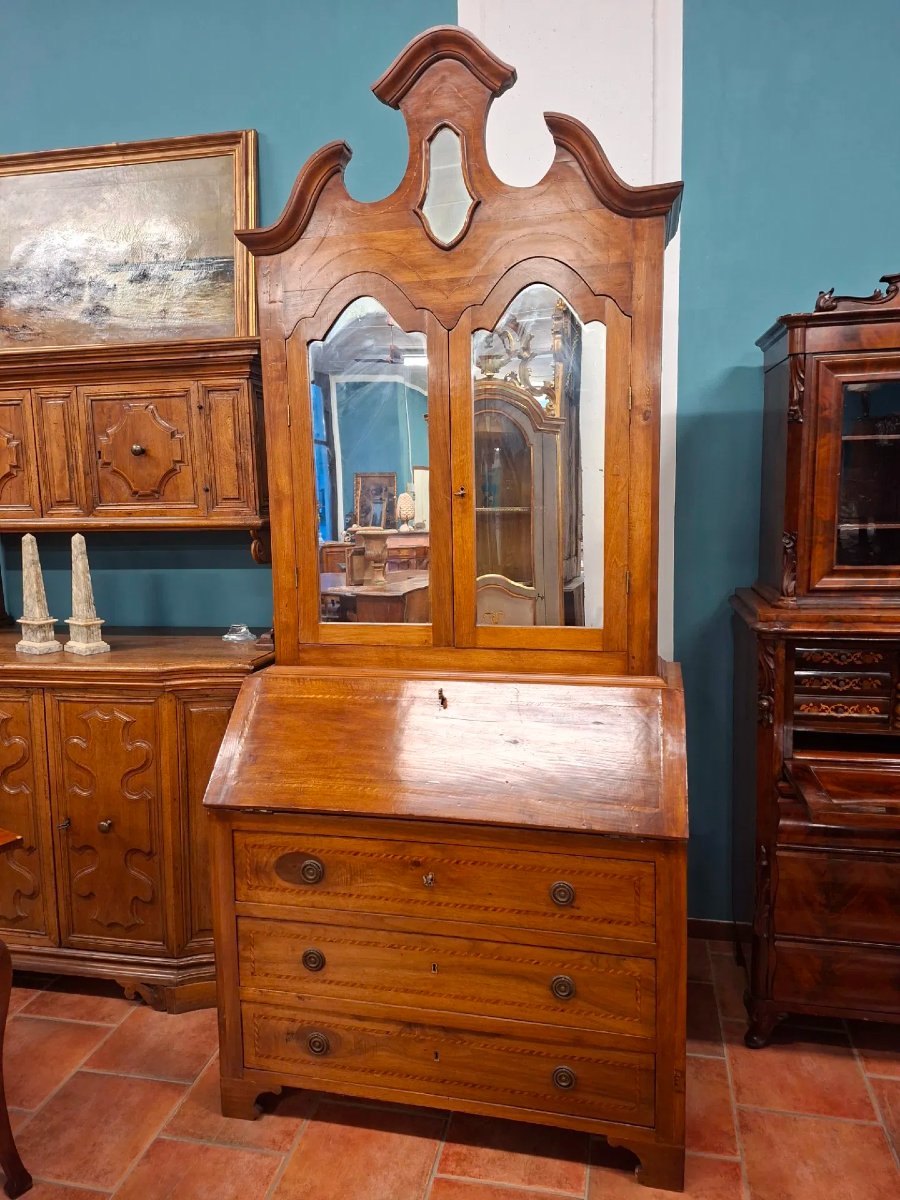 Trumeau in noce intarsiato-photo-2