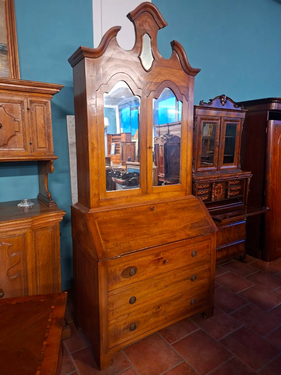 Trumeau in noce intarsiato-photo-3