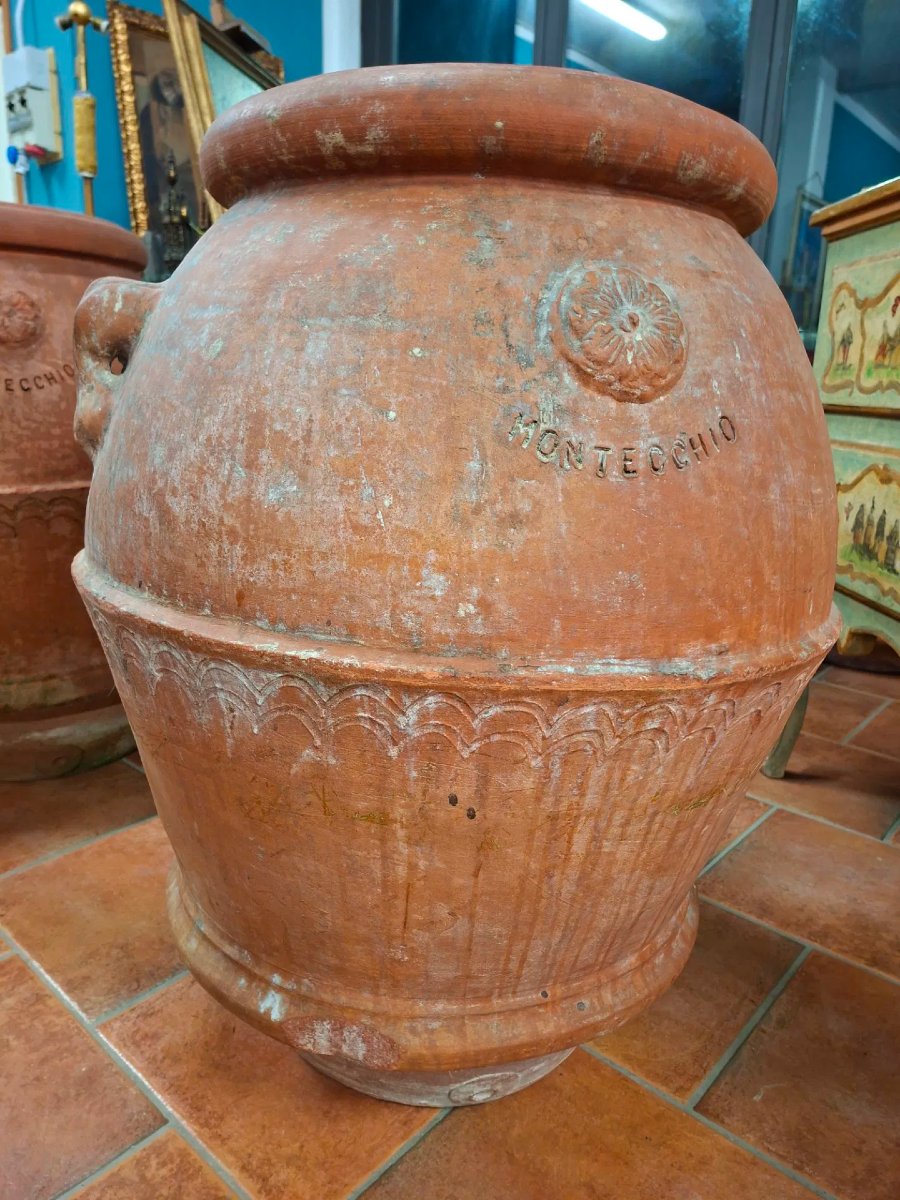 Coppia di orci di terracotta dell'Ottocento, manifattura Montecchio, Toscana-photo-2