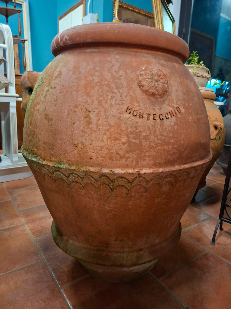Coppia di orci di terracotta dell'Ottocento, manifattura Montecchio, Toscana-photo-3