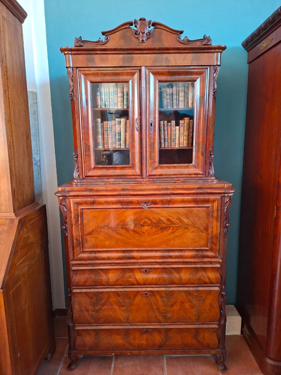 Troumeau olandese dell' Ottocento intarsiato-photo-1