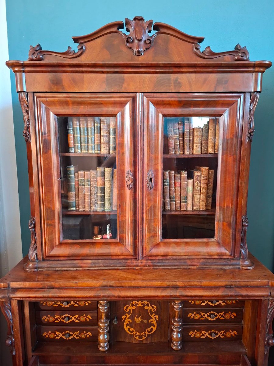 Troumeau olandese dell' Ottocento intarsiato-photo-2