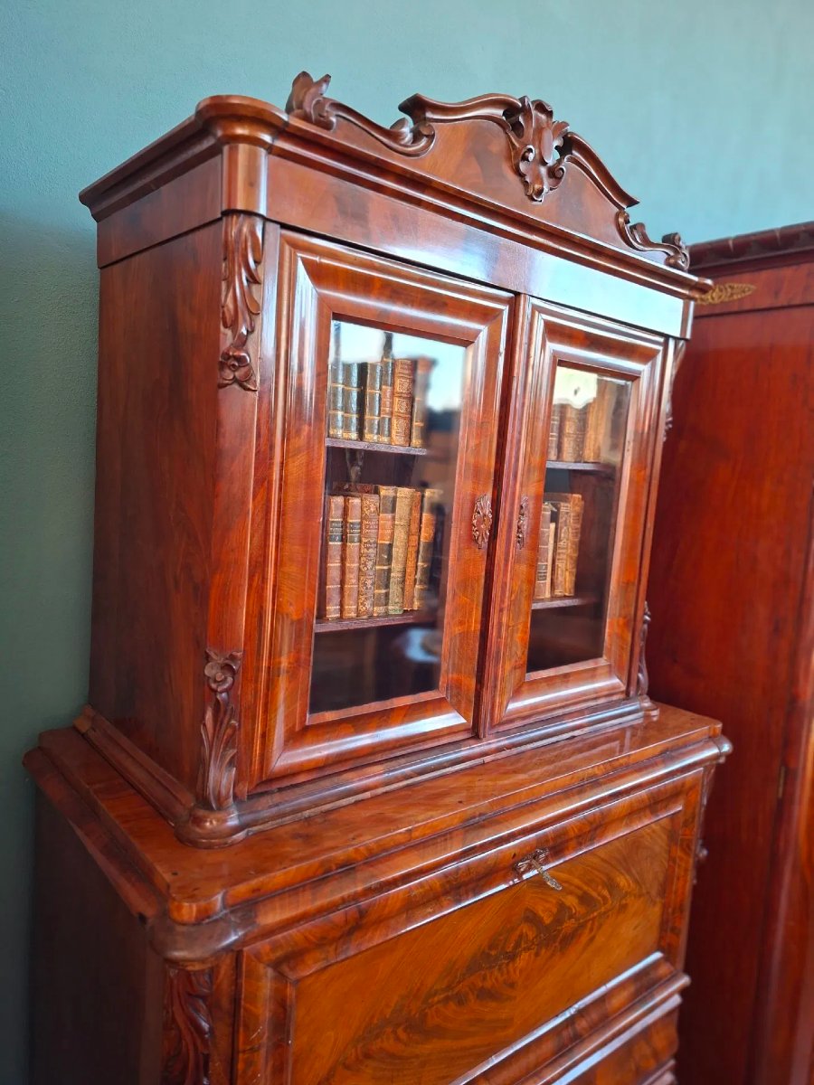 Troumeau olandese dell' Ottocento intarsiato-photo-6