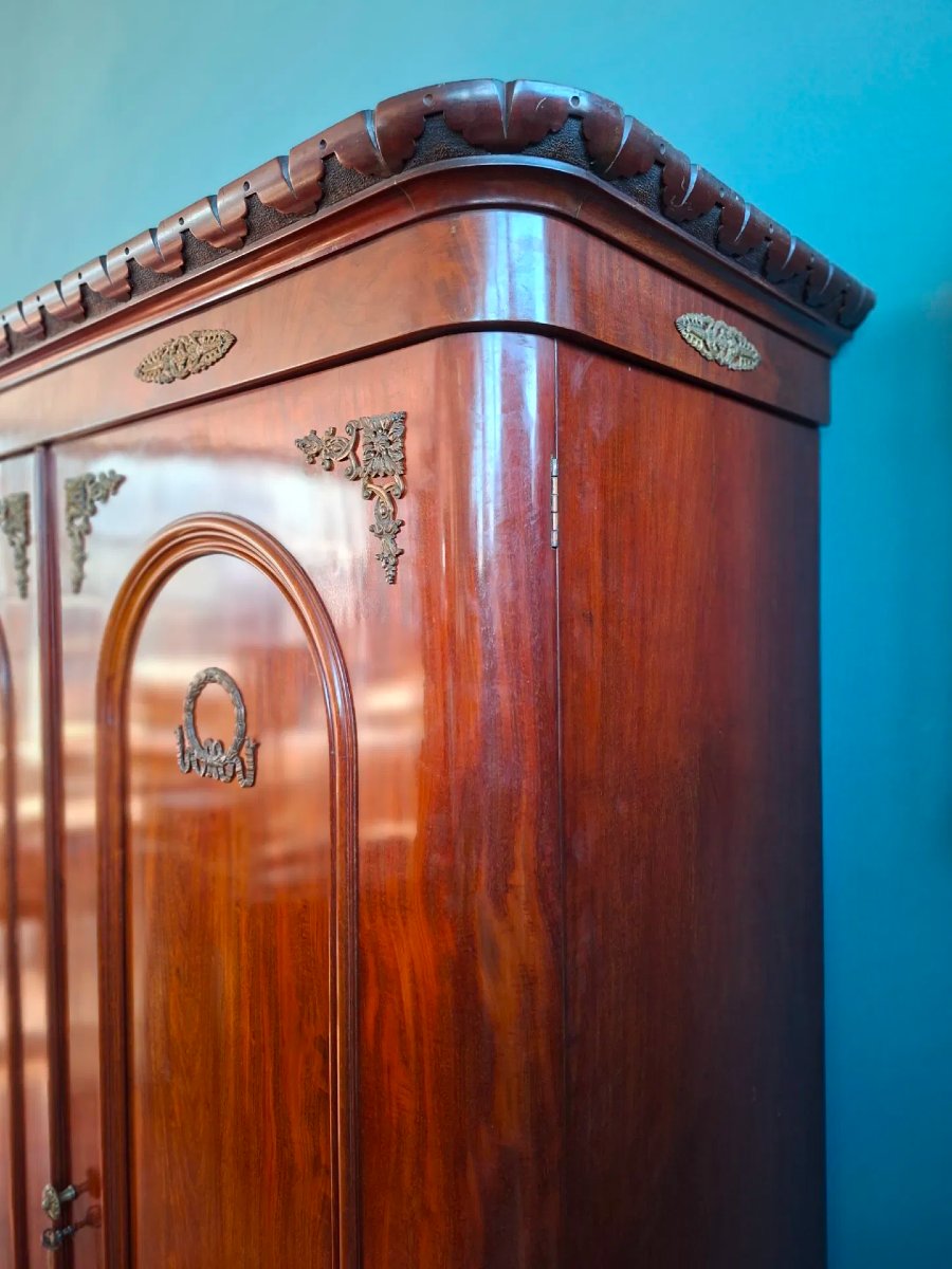 Armadio in piuma di mogano con bronzi-photo-2