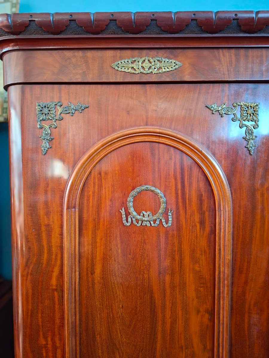 Armadio in piuma di mogano con bronzi-photo-2