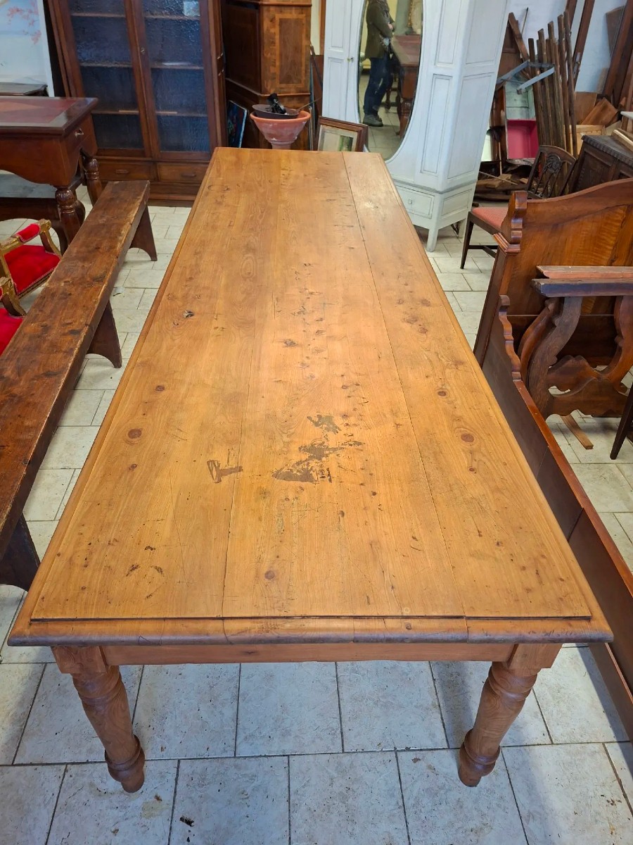 Grande tavolo in cipresso dell'Ottocento-photo-2